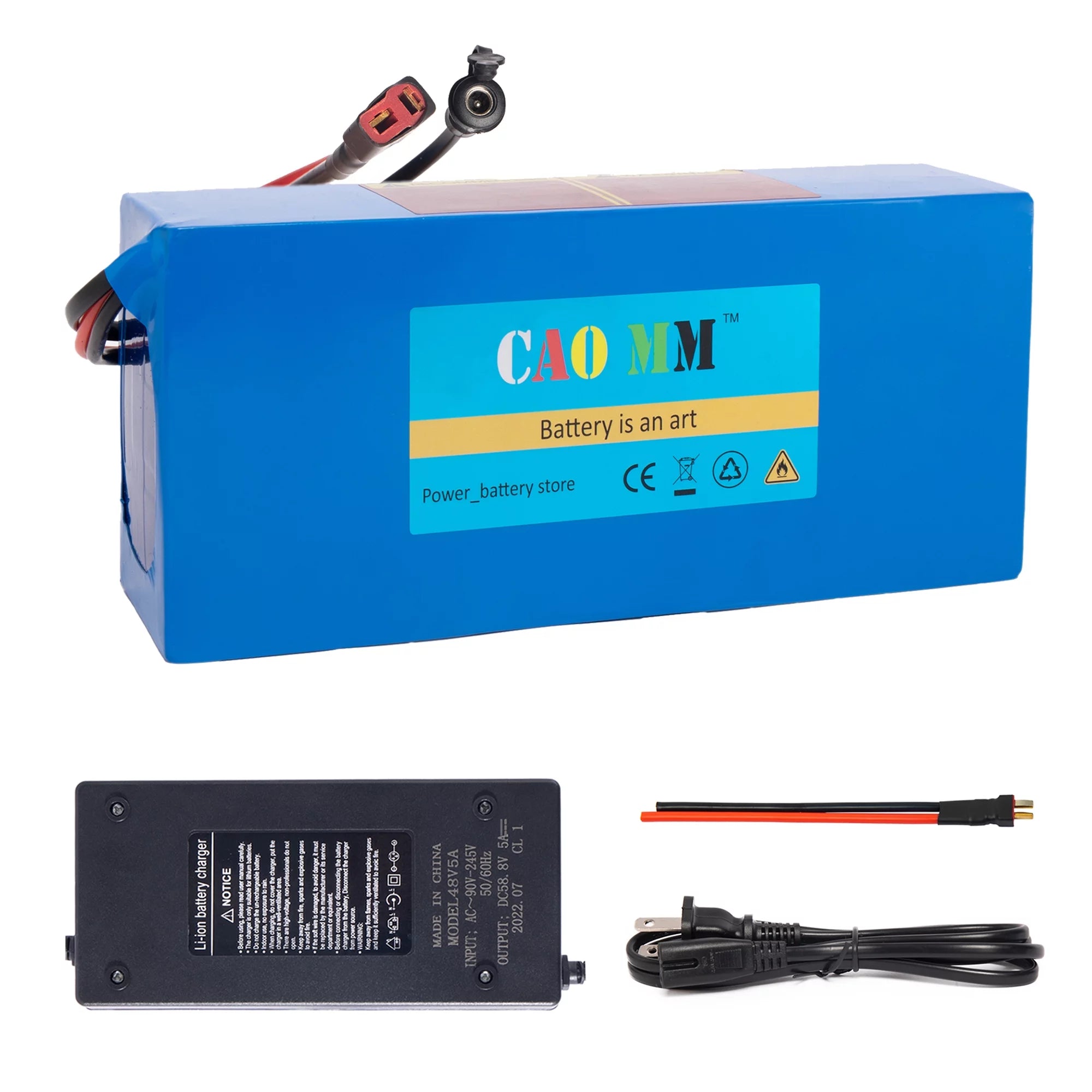 48V 14Ah Lithium Ebike Battery with 5A Fast Charger T Plug L6828