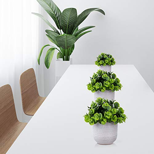 2 Pack Artificial Succulents in Ceramic Planters Fake Greenery Potted X58438