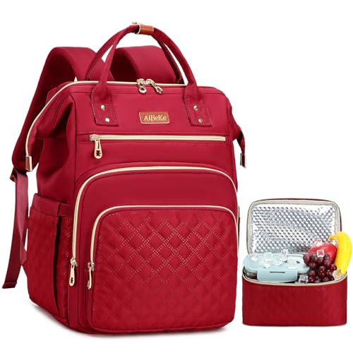 Grey 15.6 inch Laptop Backpack with Insulated Cooler Lunch Bag N318