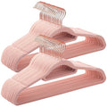 Pink Velvet Hangers 50 Pack 16.5 in with Tie Bar Y690