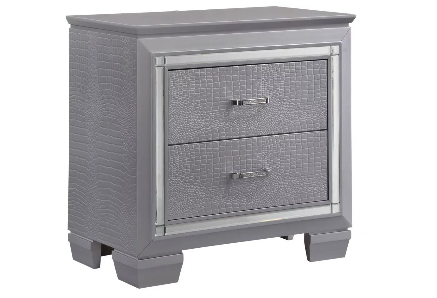 Queen Size LED Backlit Upholstered Bed Dresser Mirror Nightstand Chest Wooden Furniture Set R15312