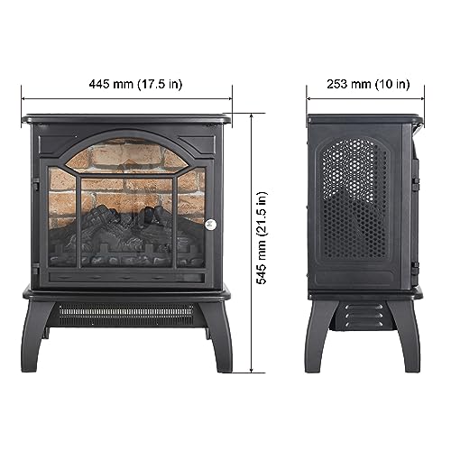 1500W Infrared Freestanding Electric Fireplace Stove Heater with Remote B3149