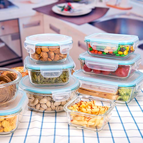 18 Piece BPA Free Glass Food Storage Containers with Lids R896767