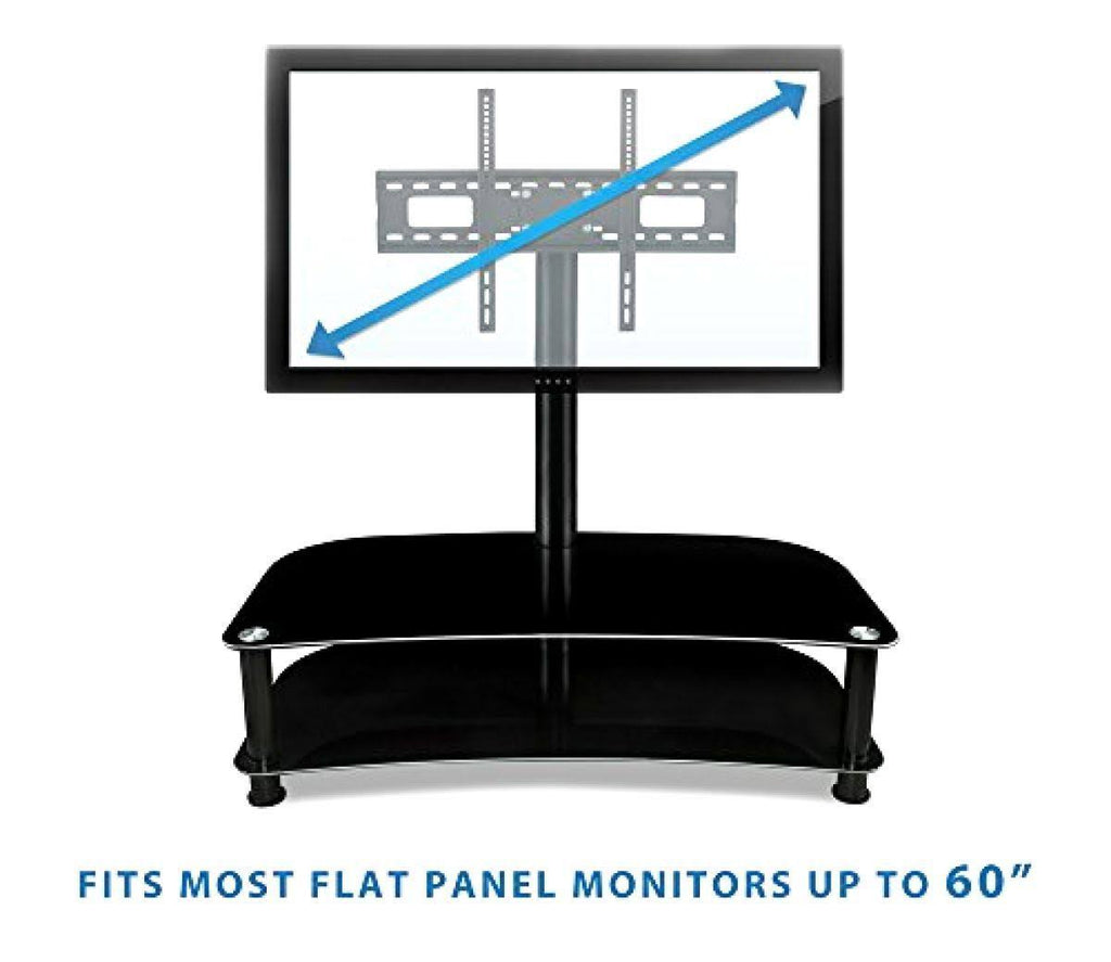 Floor TV Stand with Glass Shelves D27745