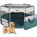 Portable Foldable Pet Playpen with Removable Mesh Shade Cover U41541