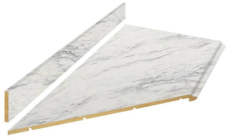 8 ft. White Laminate Countertop Kit with Left Miter and Full Wrap Ogee Edge P641