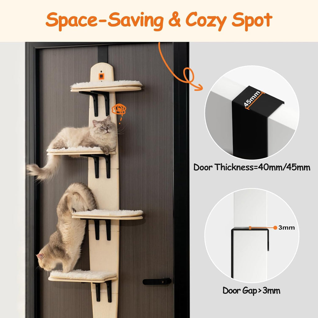 4-Levels Over Door Cat Climber with Removable Soft Mat R76635