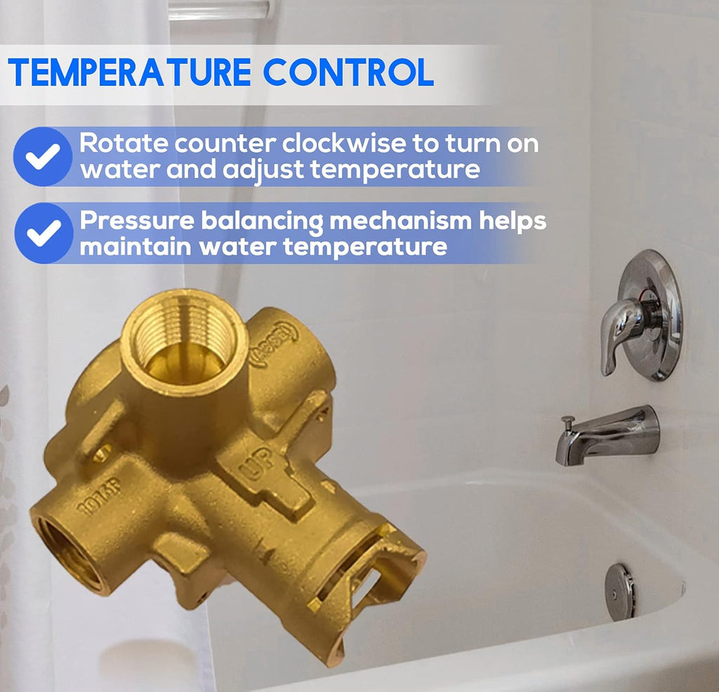 Brass Tub and Shower Valve, 1/2 Inch IPS Connections L210745