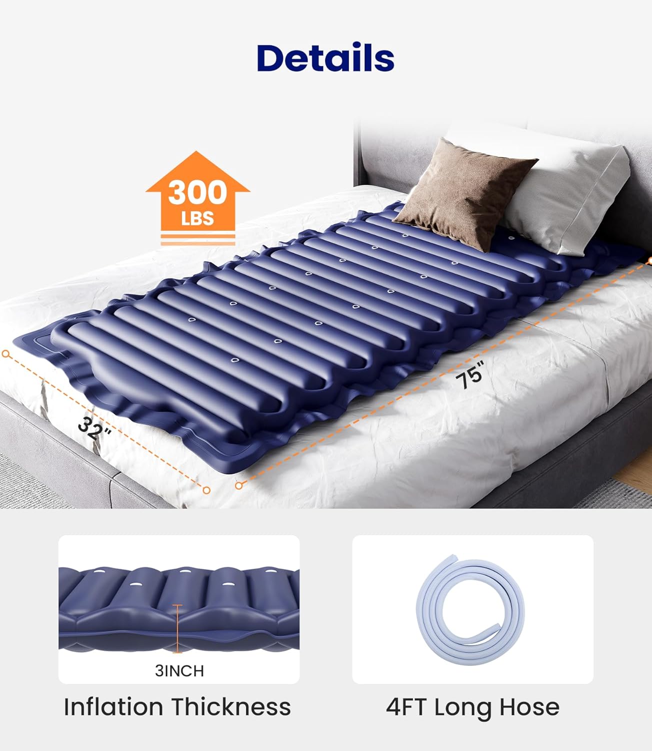 Alternating Air Pressure Mattress Pad with Adjustable Pump L900