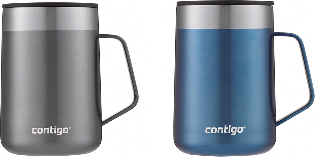 Stainless Steel Travel Mugs with Splash-Proof Lids J87734