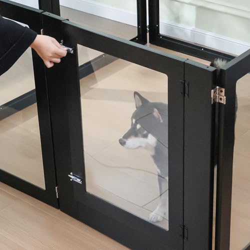 White 6 Panel Acrylic Dog Playpen with Door D926