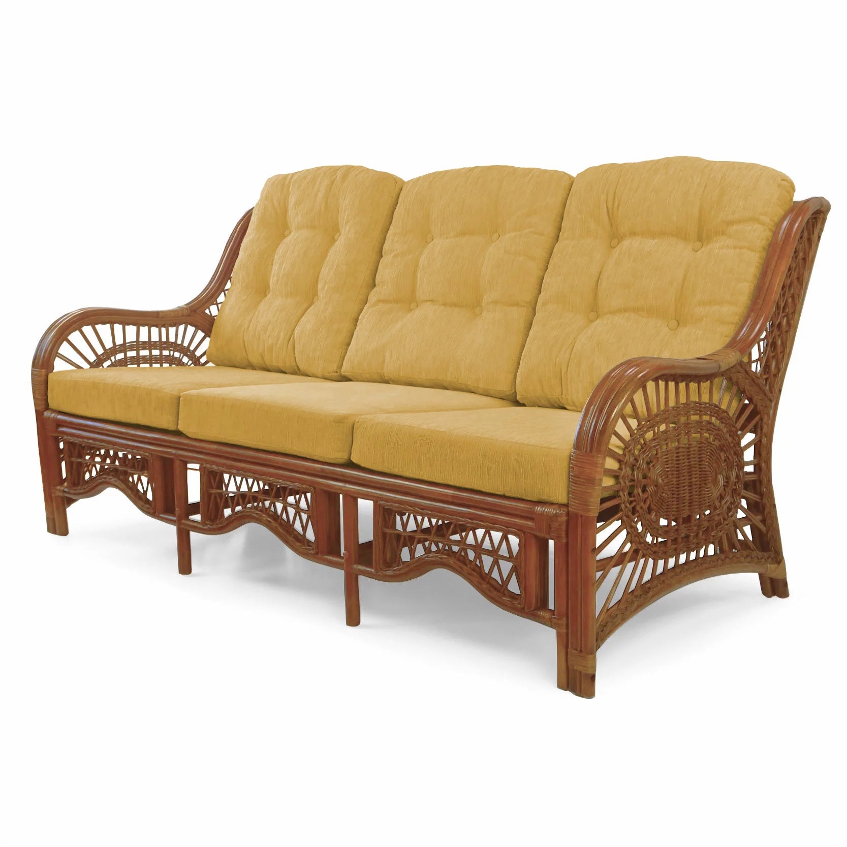 Three-Seater Sofa with Light Brown Cushions B56590