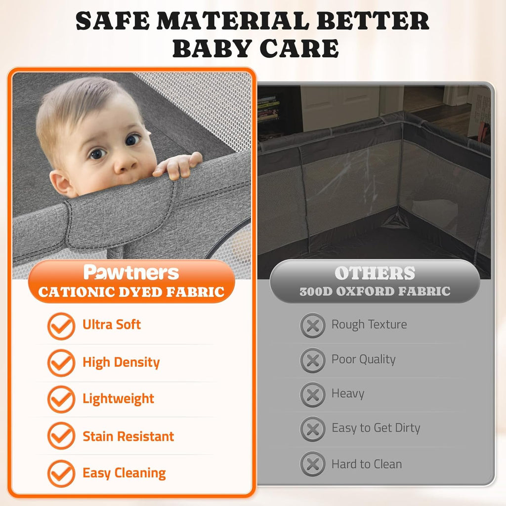 71"L x 59"W x 27"H Large Portable Baby Playpen with 50PCS Ocean Ball O50723