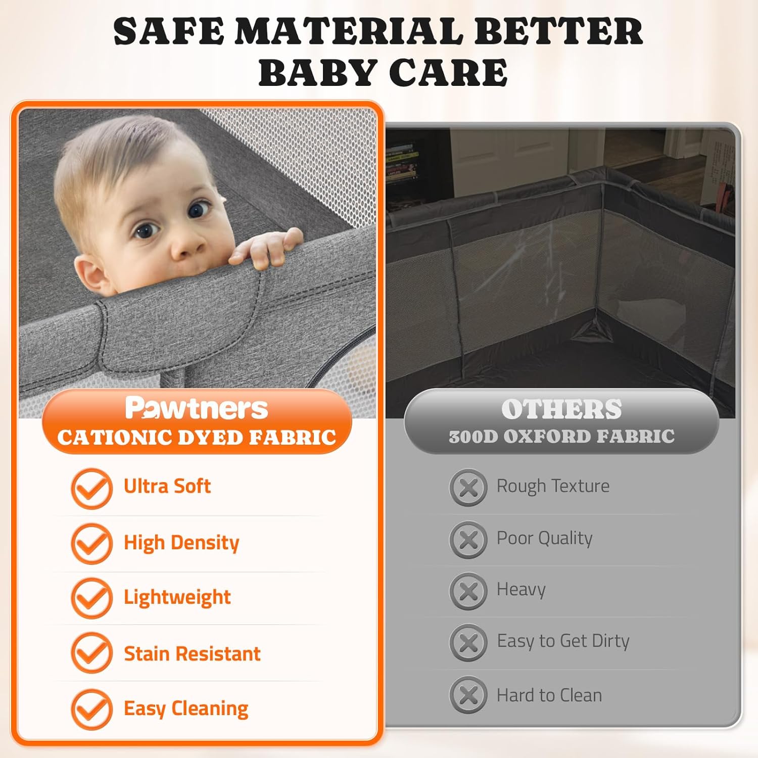71"L x 59"W x 27"H Large Portable Baby Playpen with 50PCS Ocean Ball O50723