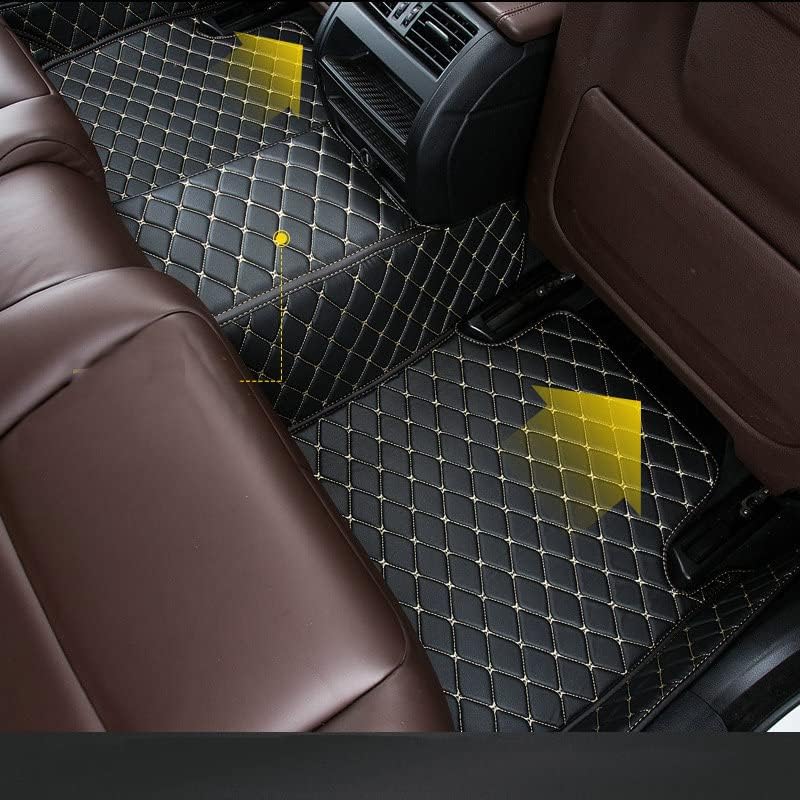 Black and Black with Green bar Luxury Leather Car Floor Mats E922