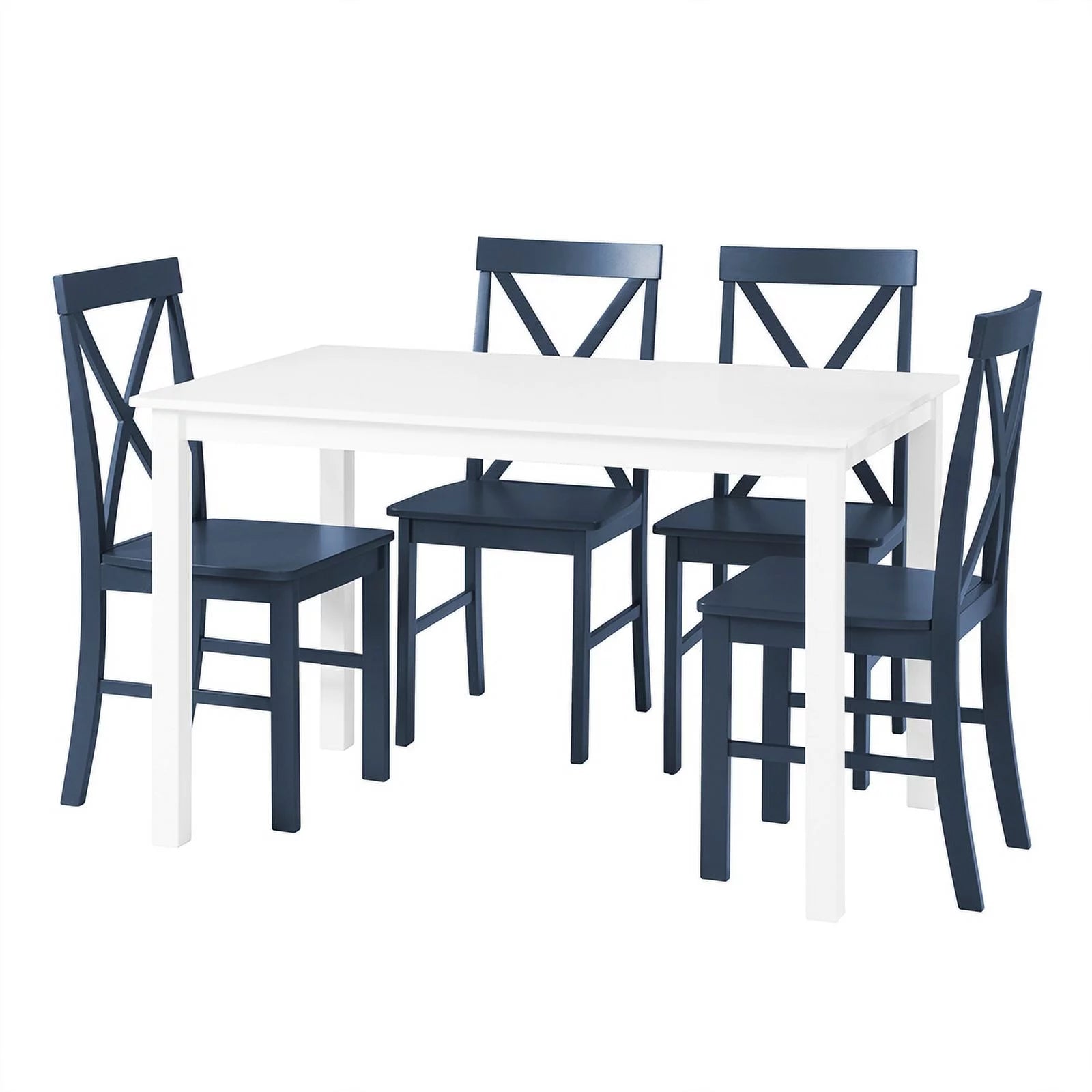 5-Piece Engineered Wood Dining Set in White/Navy R981628