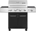 4-Burner Black Propane Gas Grill with Side Burner N957848