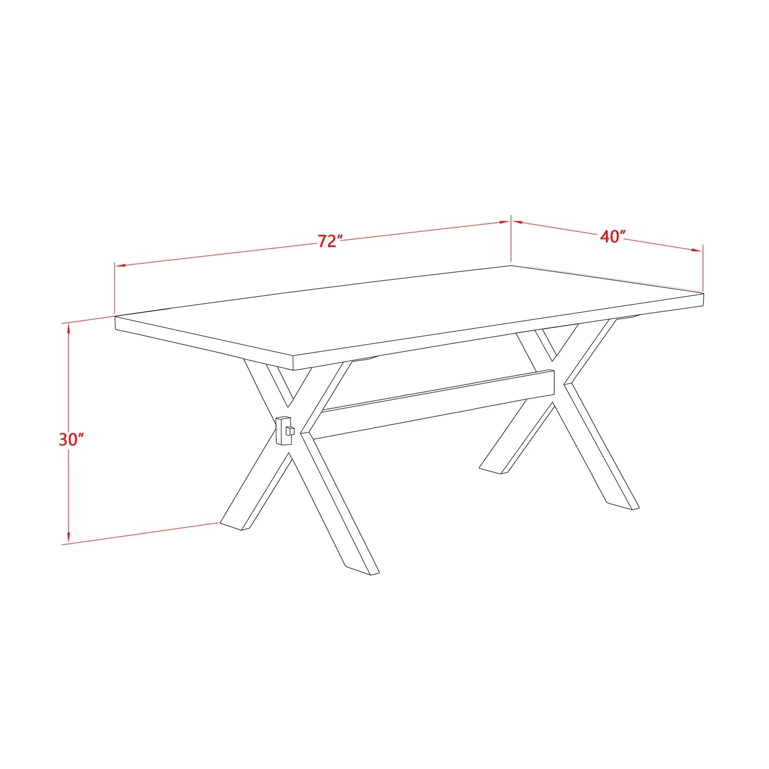 6-Pc Dining Table Set with Cream Linen Fabric Seat and Rectangular Top X928