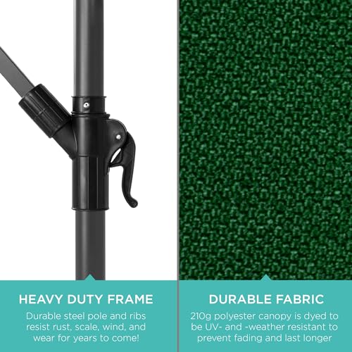 10ft Offset Hanging Patio Umbrella with Polyester Shade P709458