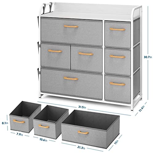 Gray 4 Drawer Fabric Dresser N4481