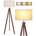 Flaxen Wood Tripod Floor Lamp with E26 Lamp Base T154678