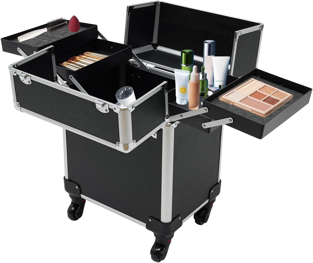 4 in1 Rolling Makeup Case with 4 Trays Q31882