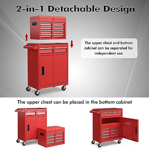 Gray 5-Drawer Rolling Tool Chest with Lockable Wheels I4535