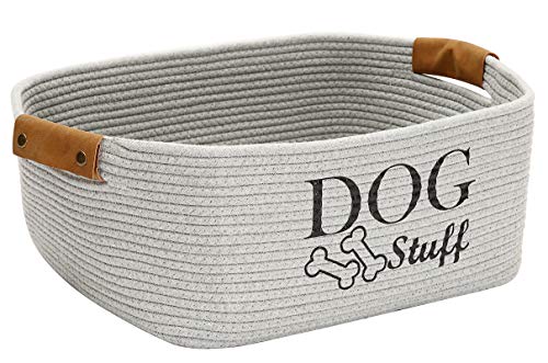 Gray Cotton Dog Toy Storage Bin V388139