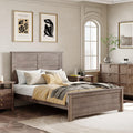 Full Size Wood Platform Bed with High Headboard and Footboard E64344