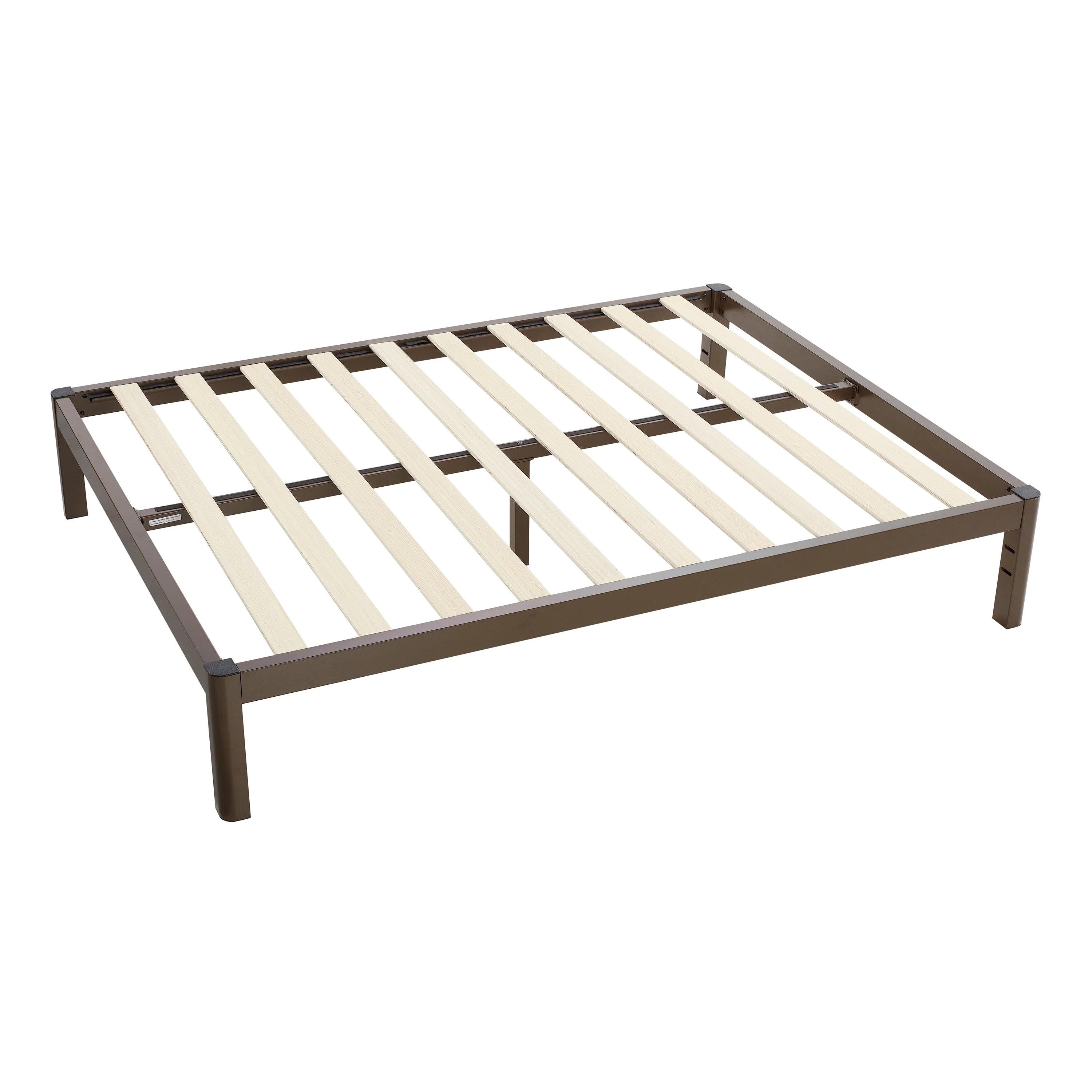 Queen Wood Slat Metal Platform Bed Frame E5474