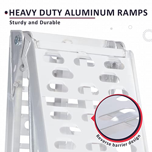 7.5FT Aluminum Folding Truck Loading Ramps with Support Legs / 2Pcs J623