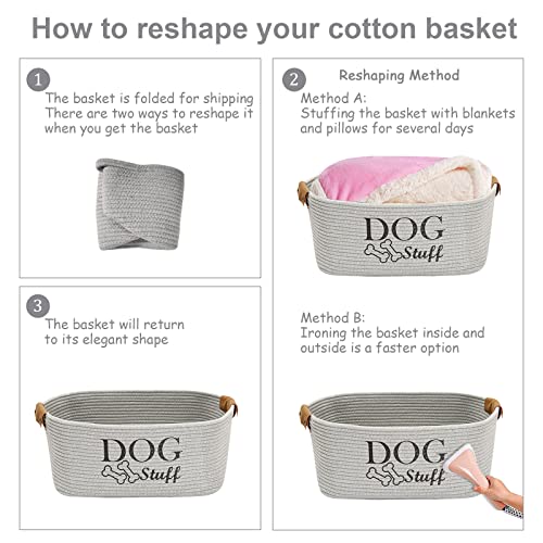 Gray Cotton Dog Toy Storage Bin V388139