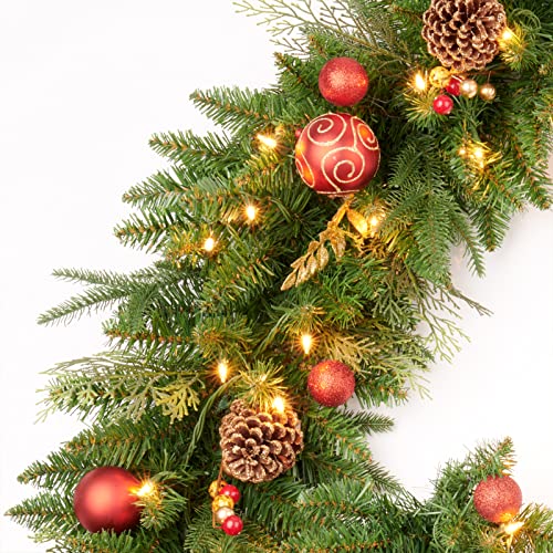 Pre-lit 9 Ft Christmas Garland with 50 Led Lights W859286