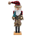 Red and Black Wooden Nutcracker Santa Claus 15" A70086