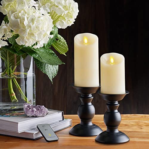 Ivory 6.5" Pillar Candle with Warm LED Light Z454923