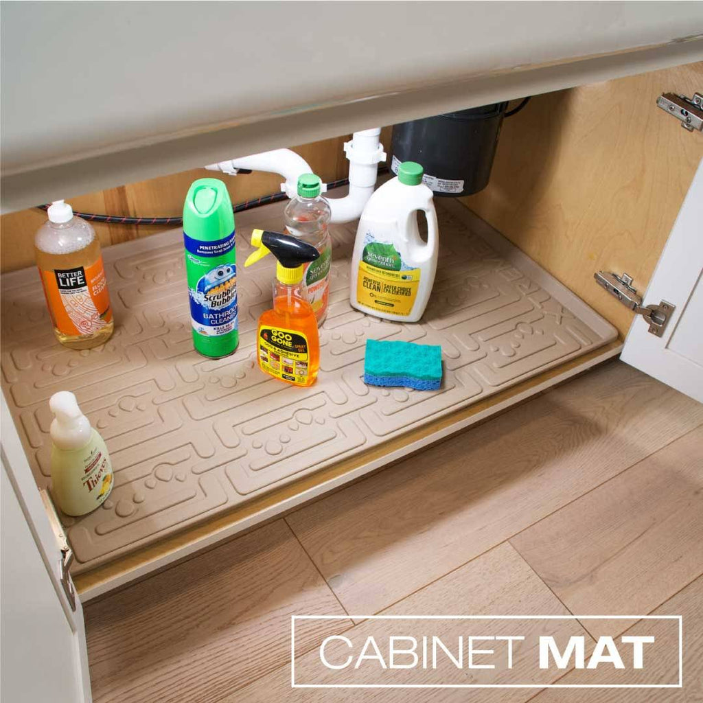 Beige 37 x 22 inch Under Sink Kitchen Cabinet Mat R76131
