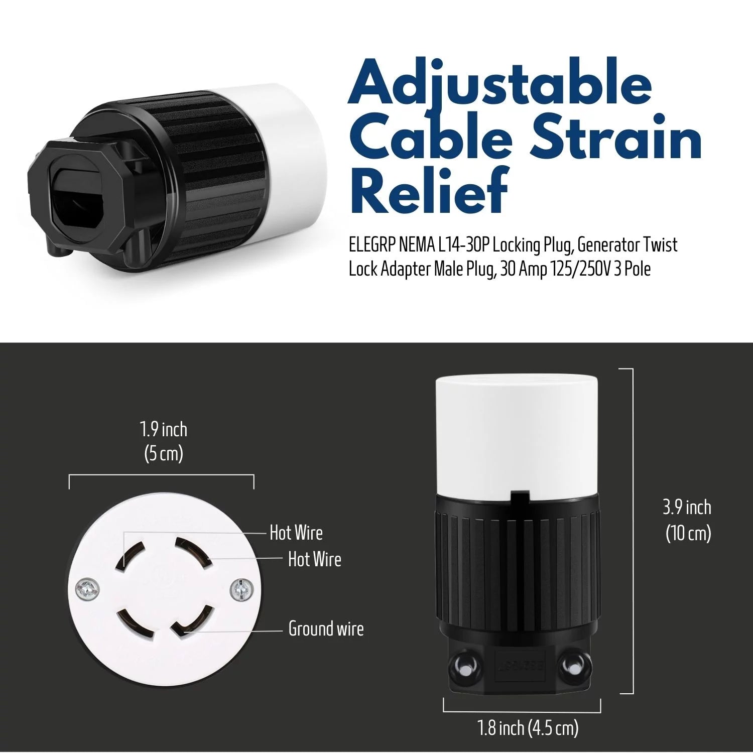 30 AMP 125/250V 3 Pole 4 Wire Locking Connector Z690