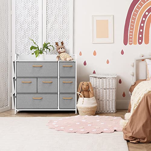 Gray 4 Drawer Fabric Dresser N4481