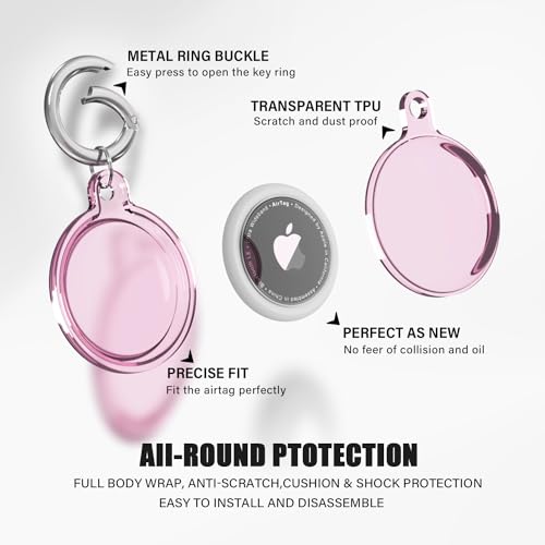 Waterproof Clear Airtag Holder with Keychain F6380