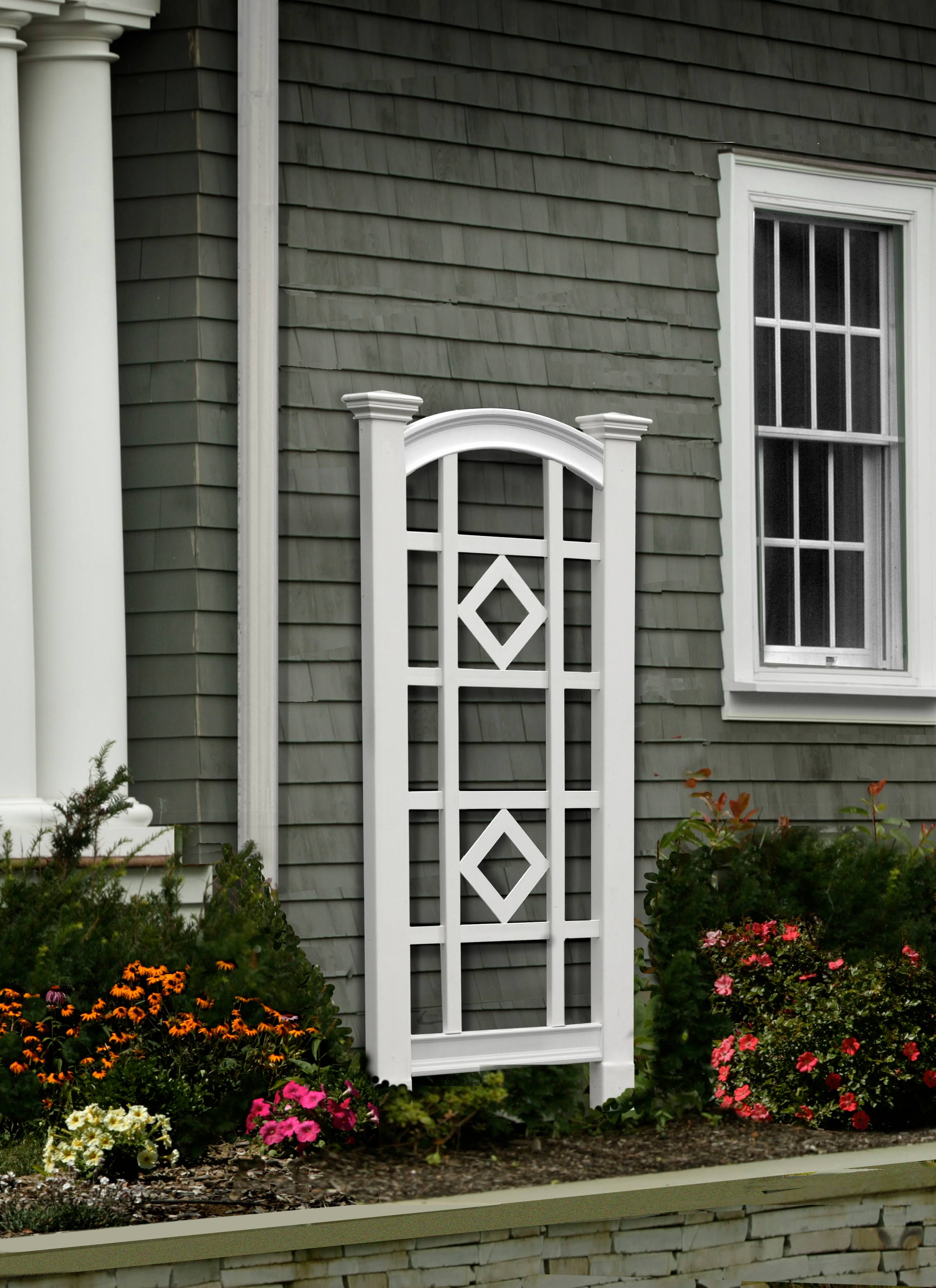 White Vinyl Trellis V699