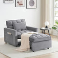 Dark Gray Velvet Convertible Sleeper Chair S96813