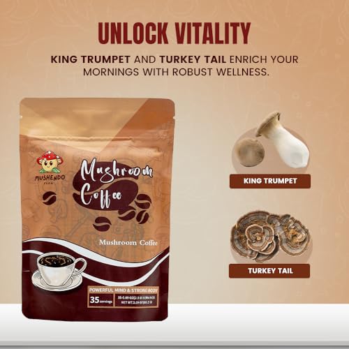 Mushroom Instant Coffee 35 Servings Vegan Non-GMO Z376926