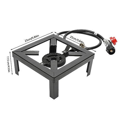Portable Double Propane Gas Burner Cast Iron Stove with 1.5m Propane Regulator Hose X2637