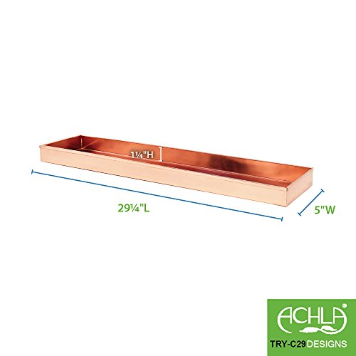 Copper Rectangular Windowsill Plant Tray, 29-in S1941