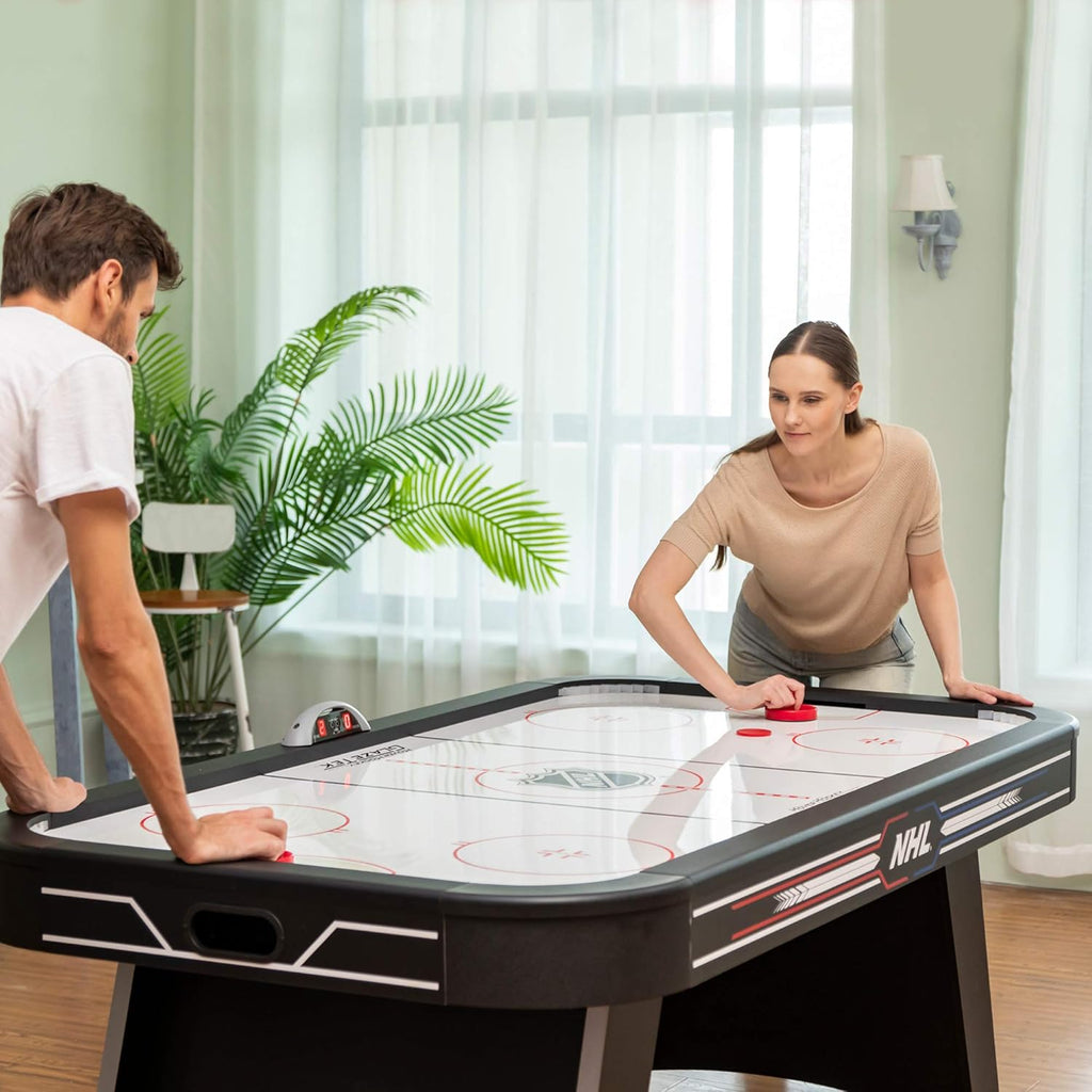 NHL Air Hockey Table with Automatic LED Electronic Scoring T7849