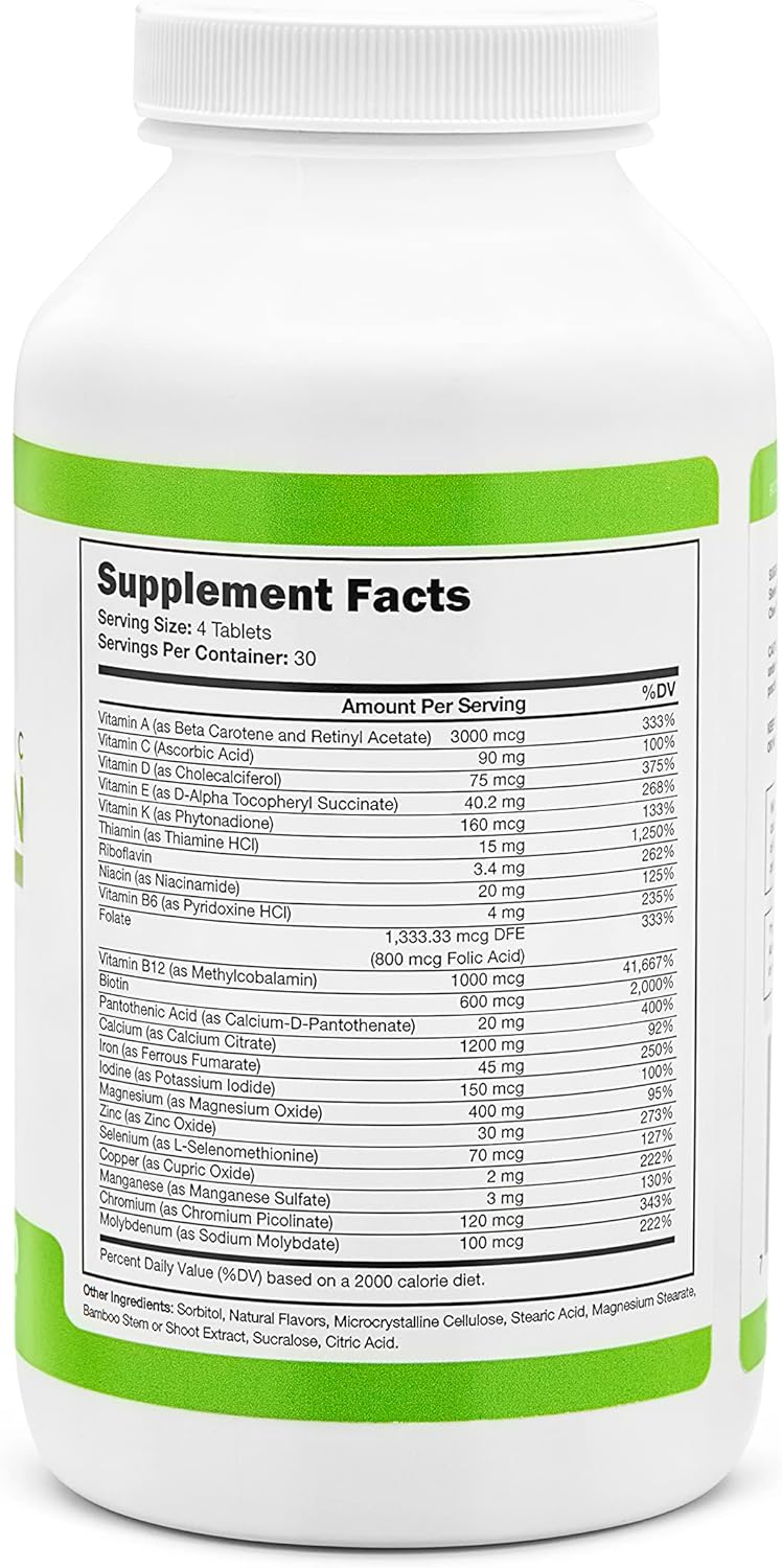 Bariatric Chewable Multivitamin Tablets with Calcium Citrate Mixed Berry 120 Count D628