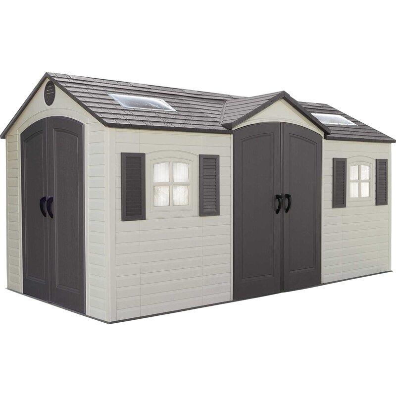 15 ft. W x 8 ft. D Plastic Storage Shed D4310