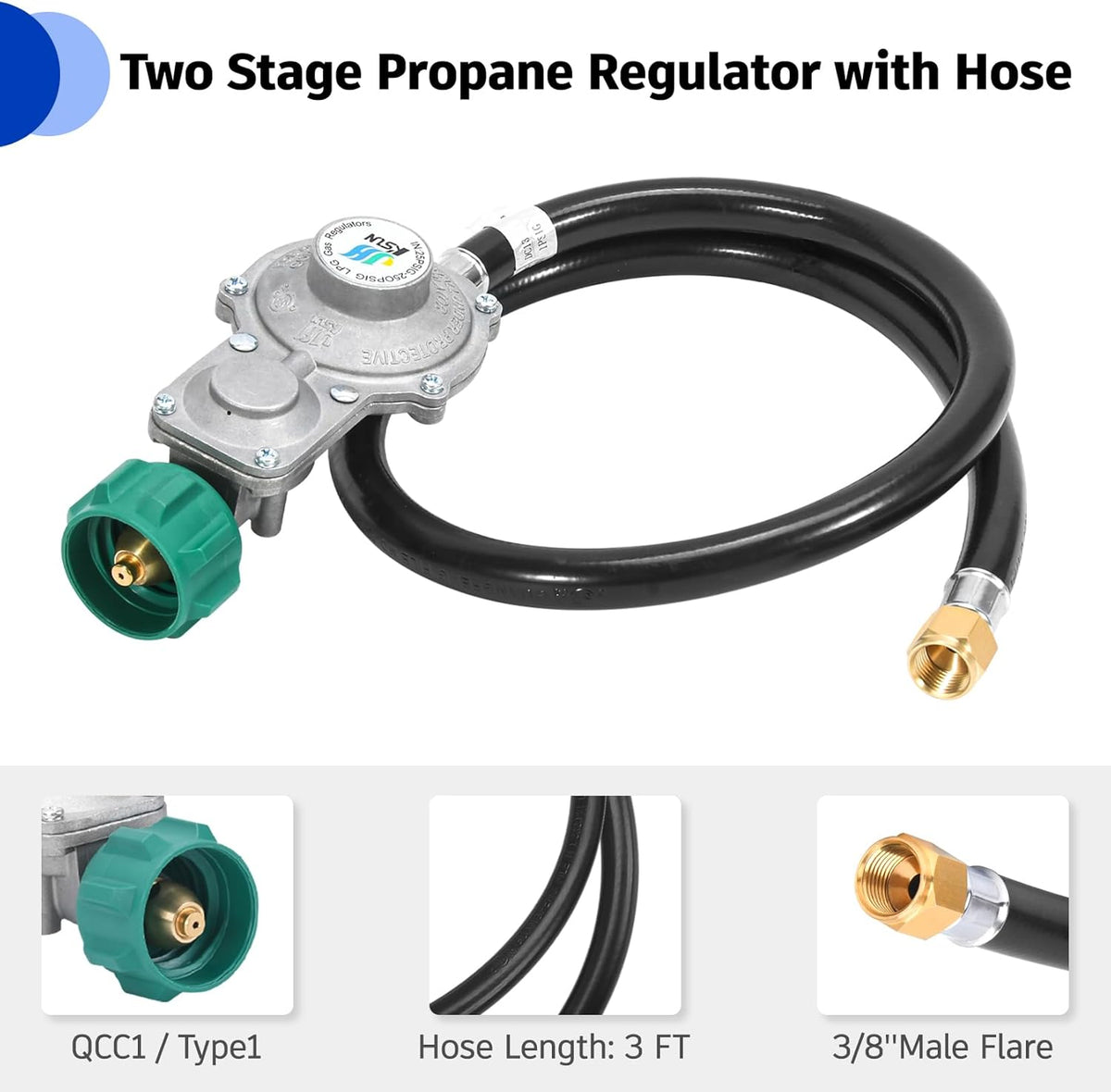 5FT Two Stage Propane Regulator with Hose P625