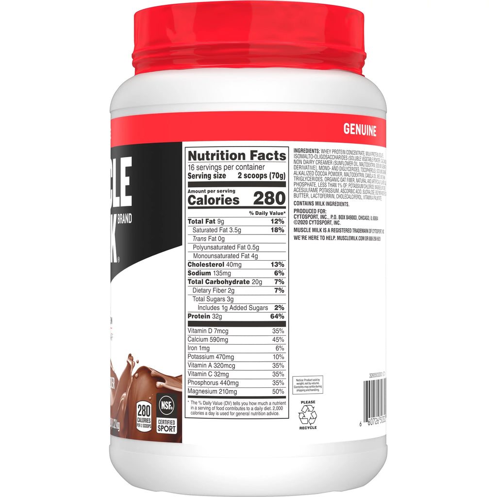 Chocolate Protein Powder, 2.47 Pound, 16 Servings A412847