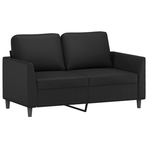 2 Piece Black Faux Leather Sofa Set with Metal Frame L72335